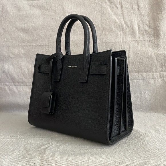Saint Laurent Black Grained Leather Nano Sac De Jour - Picture 6 of 15